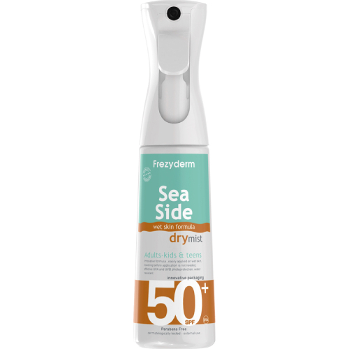 5202888222375 Frezyderm Sea Side Dry Αδιάβροχο Αντηλιακό Mist Προσώπου και Σώματος SPF50 300ml - Image 1